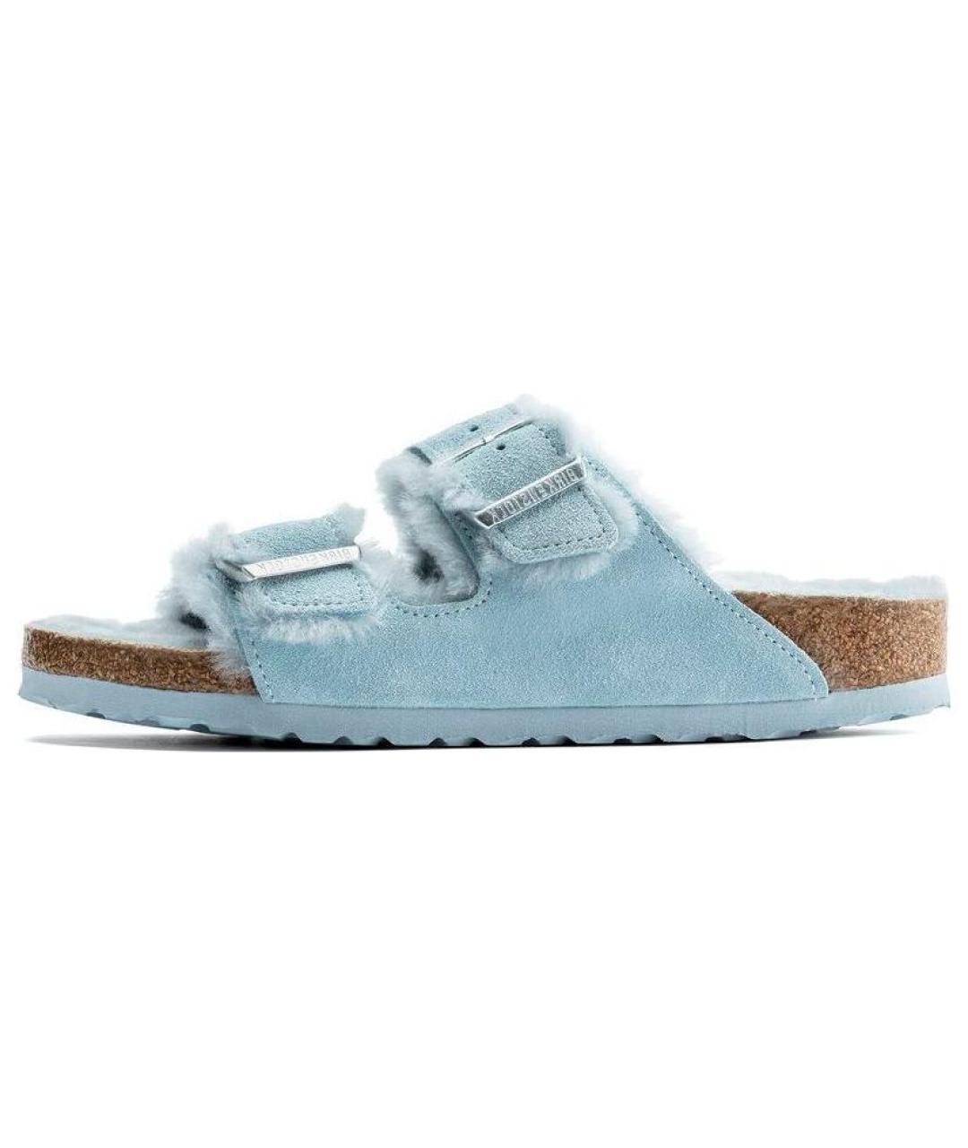 BIRKENSTOCK Голубые замшевые сандалии, фото 5