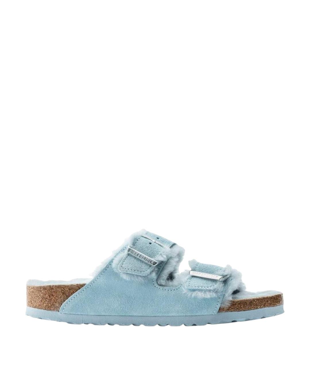 BIRKENSTOCK Голубые замшевые сандалии, фото 1