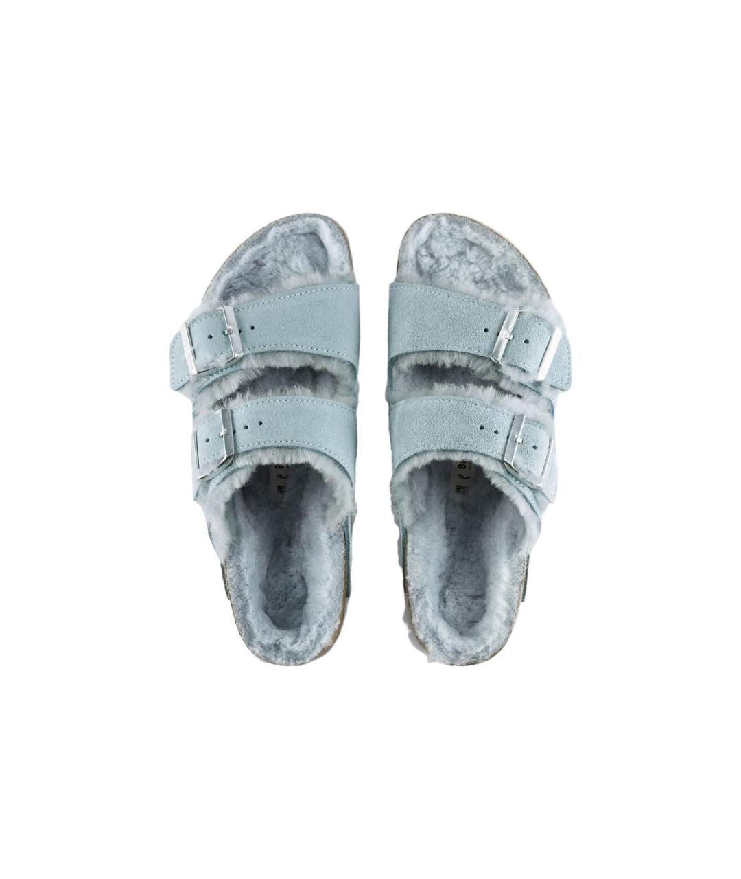 BIRKENSTOCK Голубые замшевые сандалии, фото 4