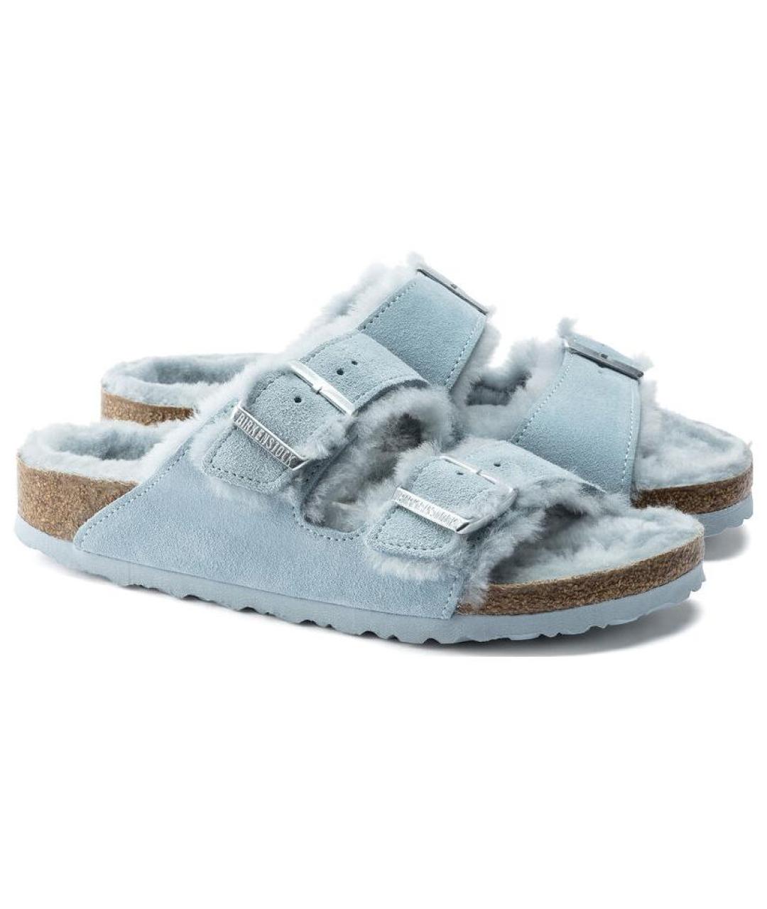 BIRKENSTOCK Голубые замшевые сандалии, фото 3