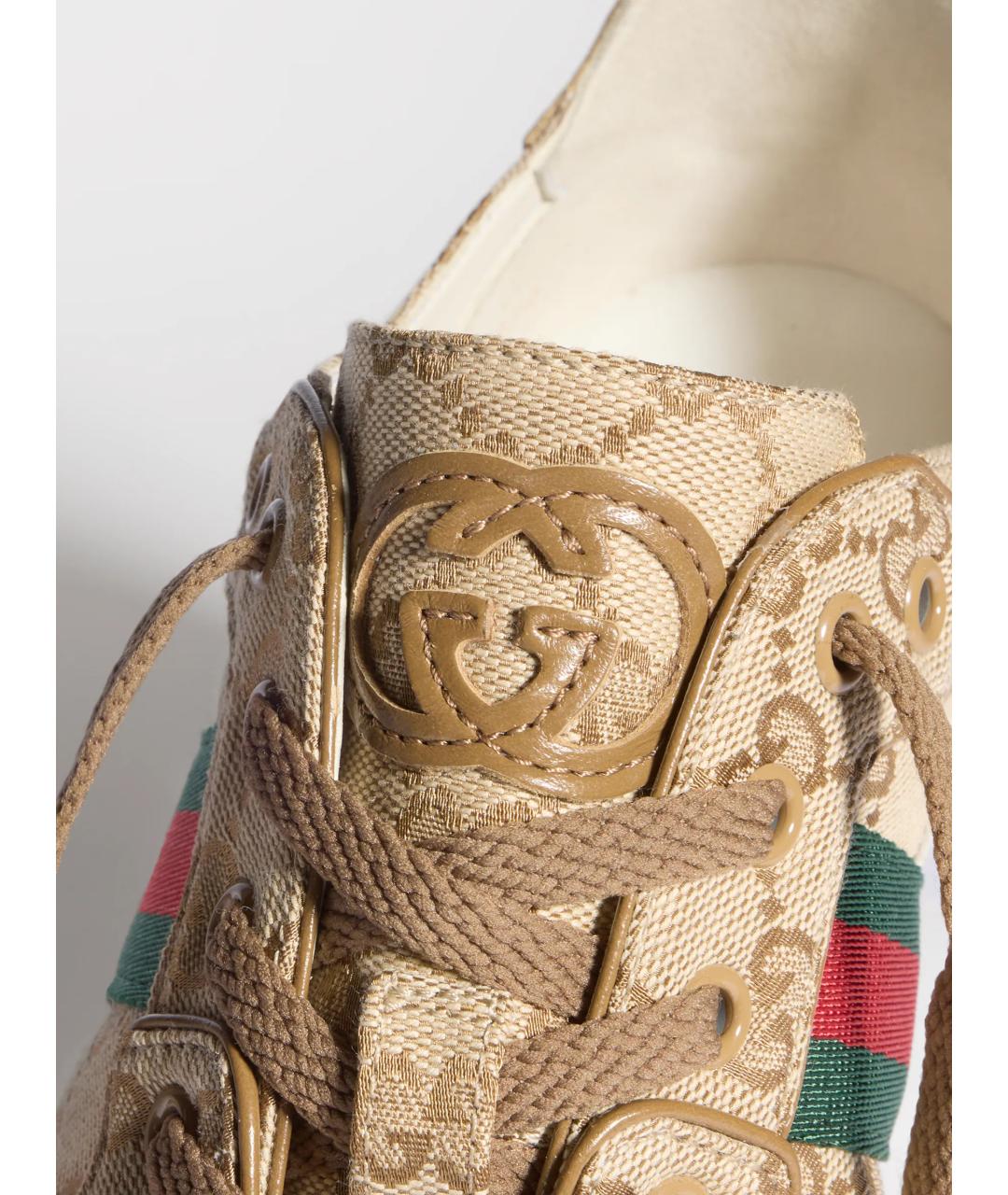 GUCCI Бежевые низкие кроссовки / кеды, фото 3