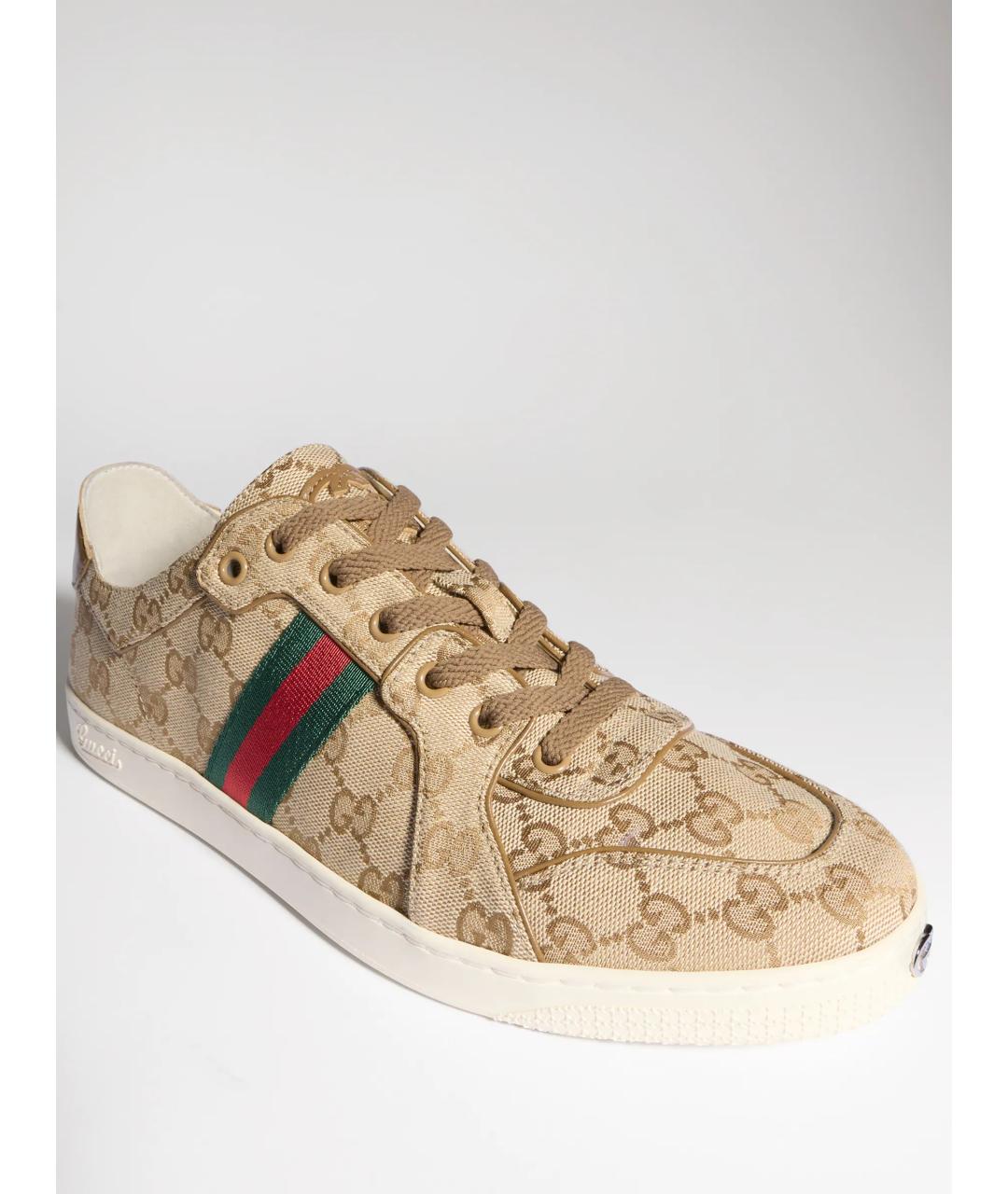 GUCCI Бежевые низкие кроссовки / кеды, фото 2