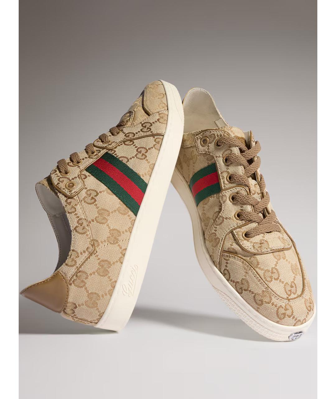 GUCCI Бежевые низкие кроссовки / кеды, фото 6