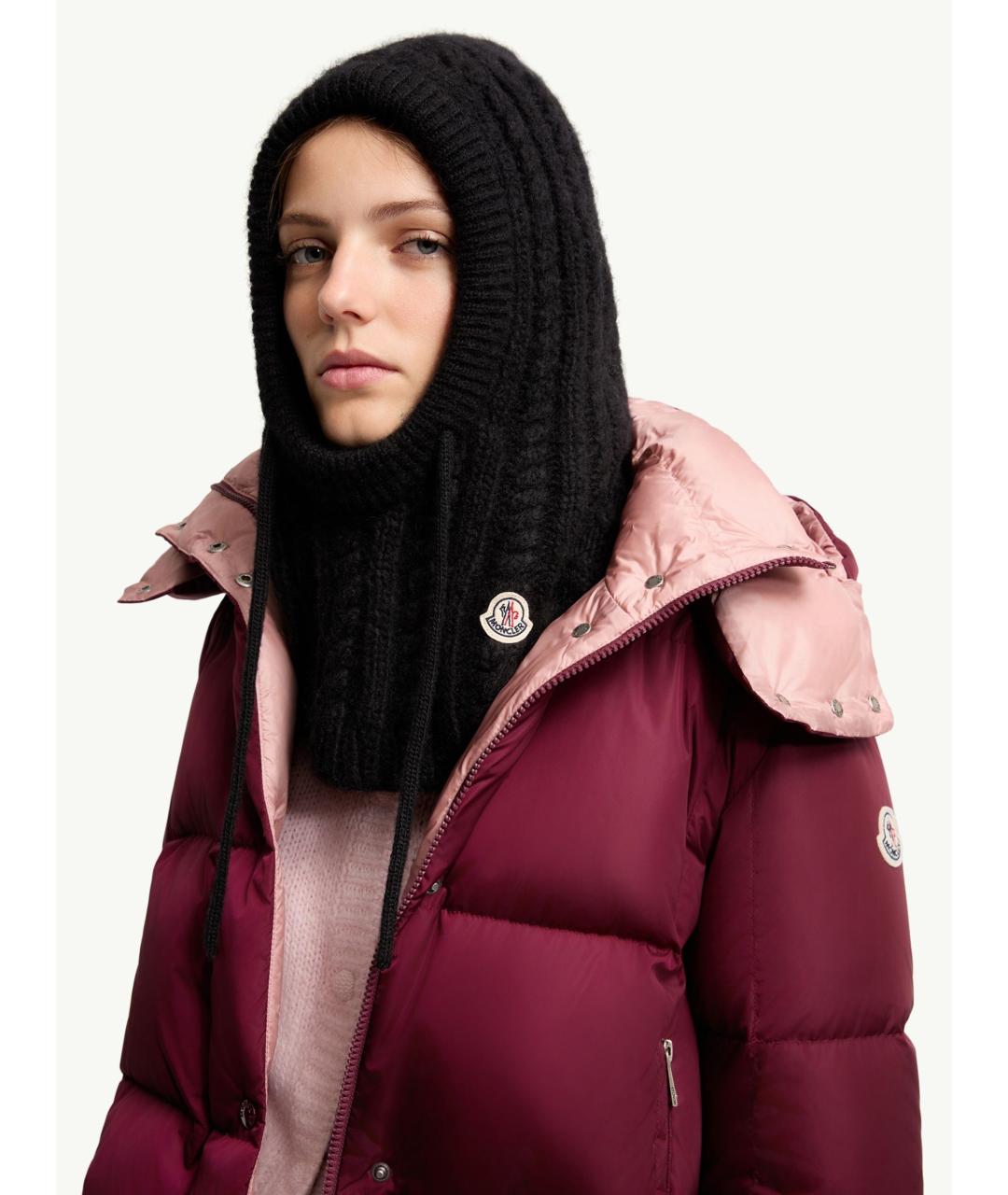 MONCLER Черный шерстяной капюшон, фото 2