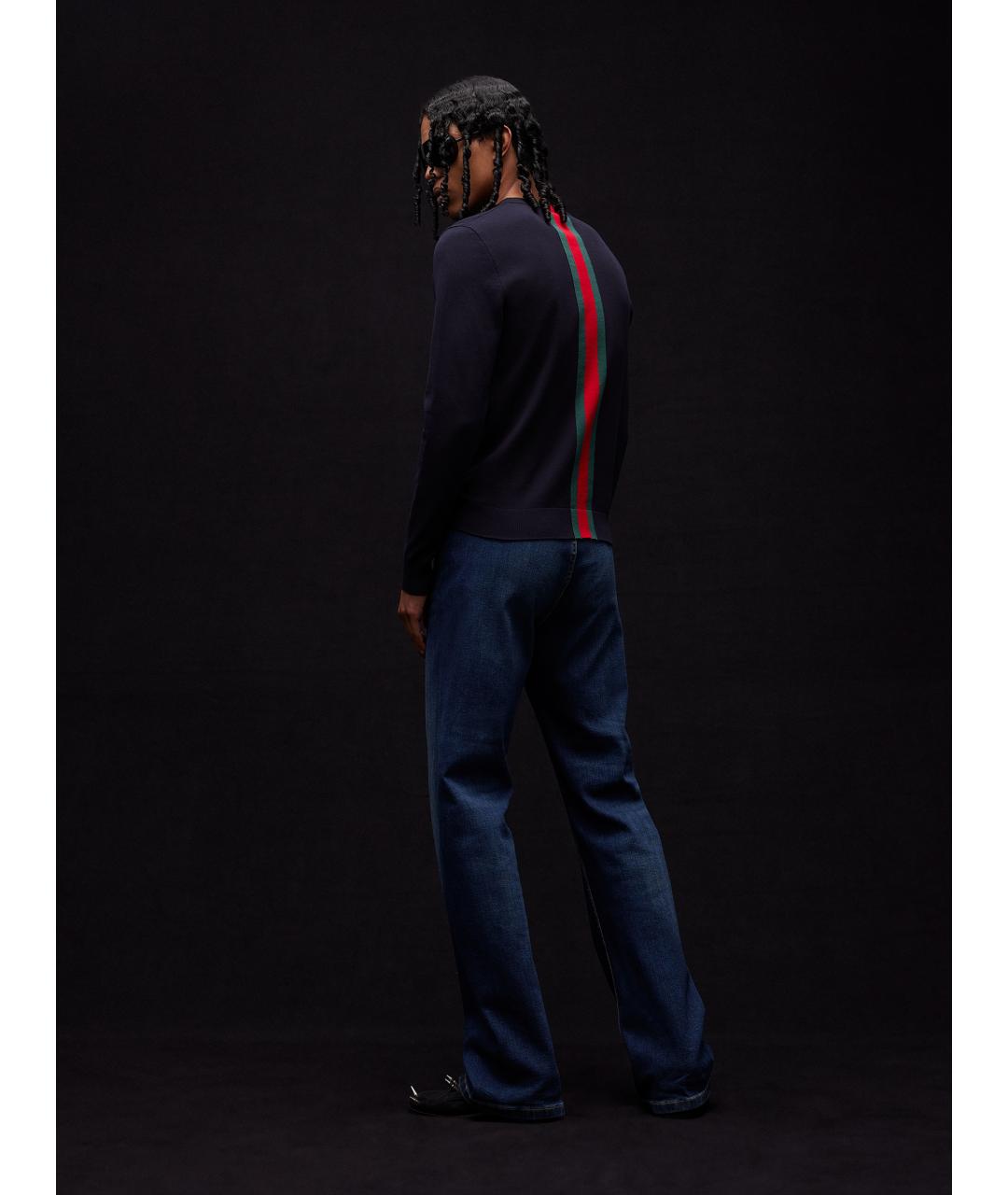 GUCCI Синий хлопковый джемпер / свитер, фото 4