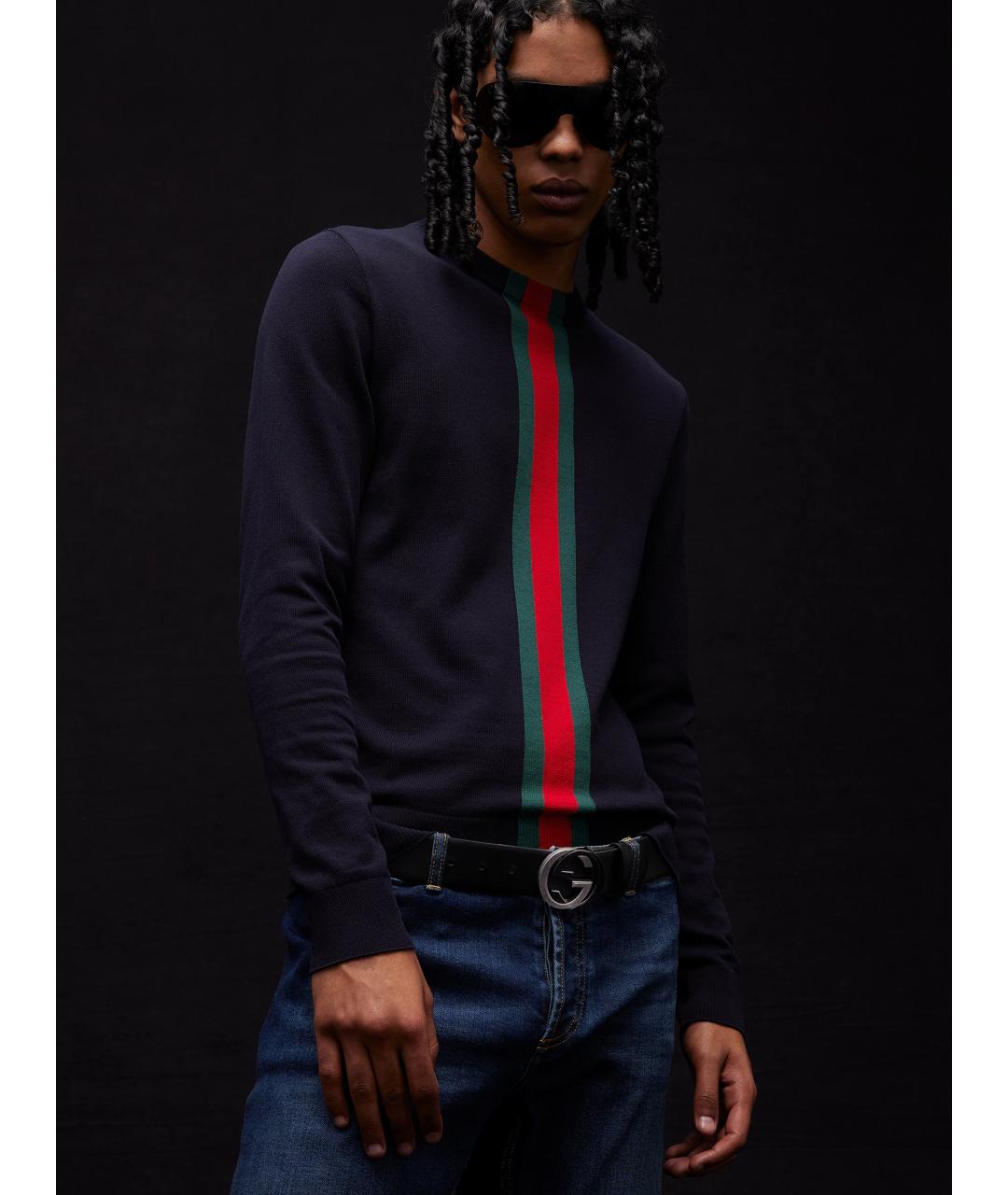 GUCCI Синий хлопковый джемпер / свитер, фото 3