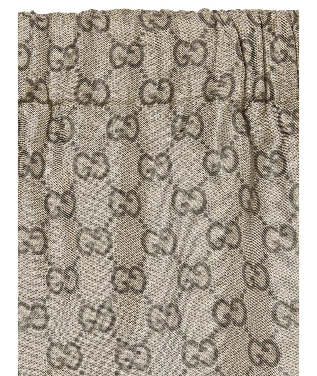 GUCCI Бежевые шелковые брюки широкие, фото 5