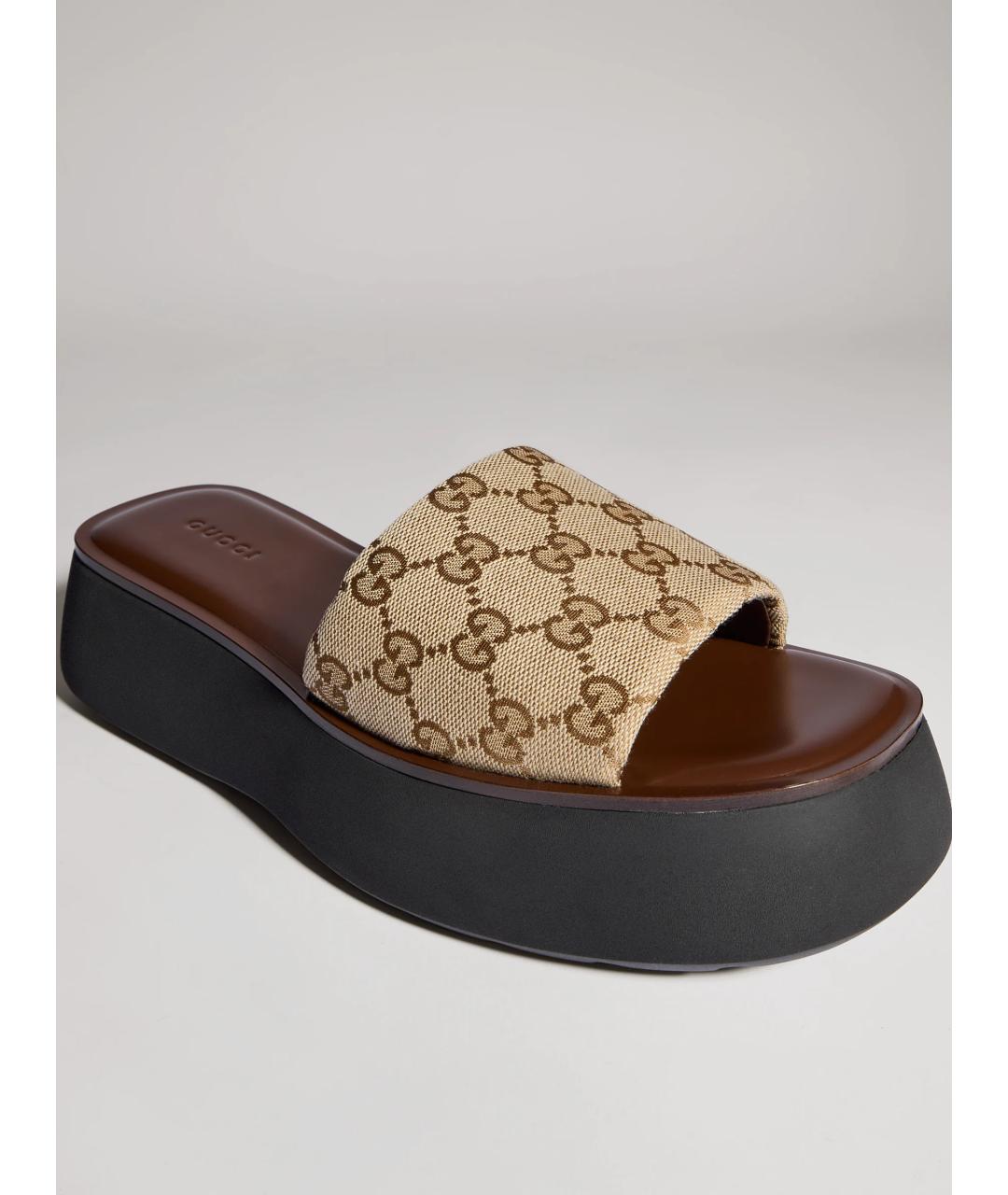 GUCCI Бежевые сандалии, фото 4