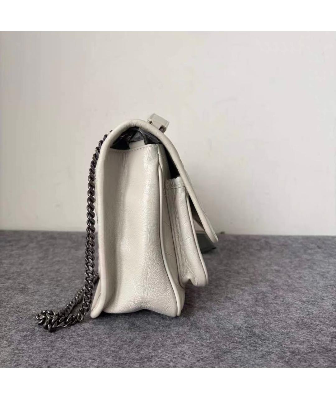 SAINT LAURENT Бежевая кожаная сумка тоут, фото 3
