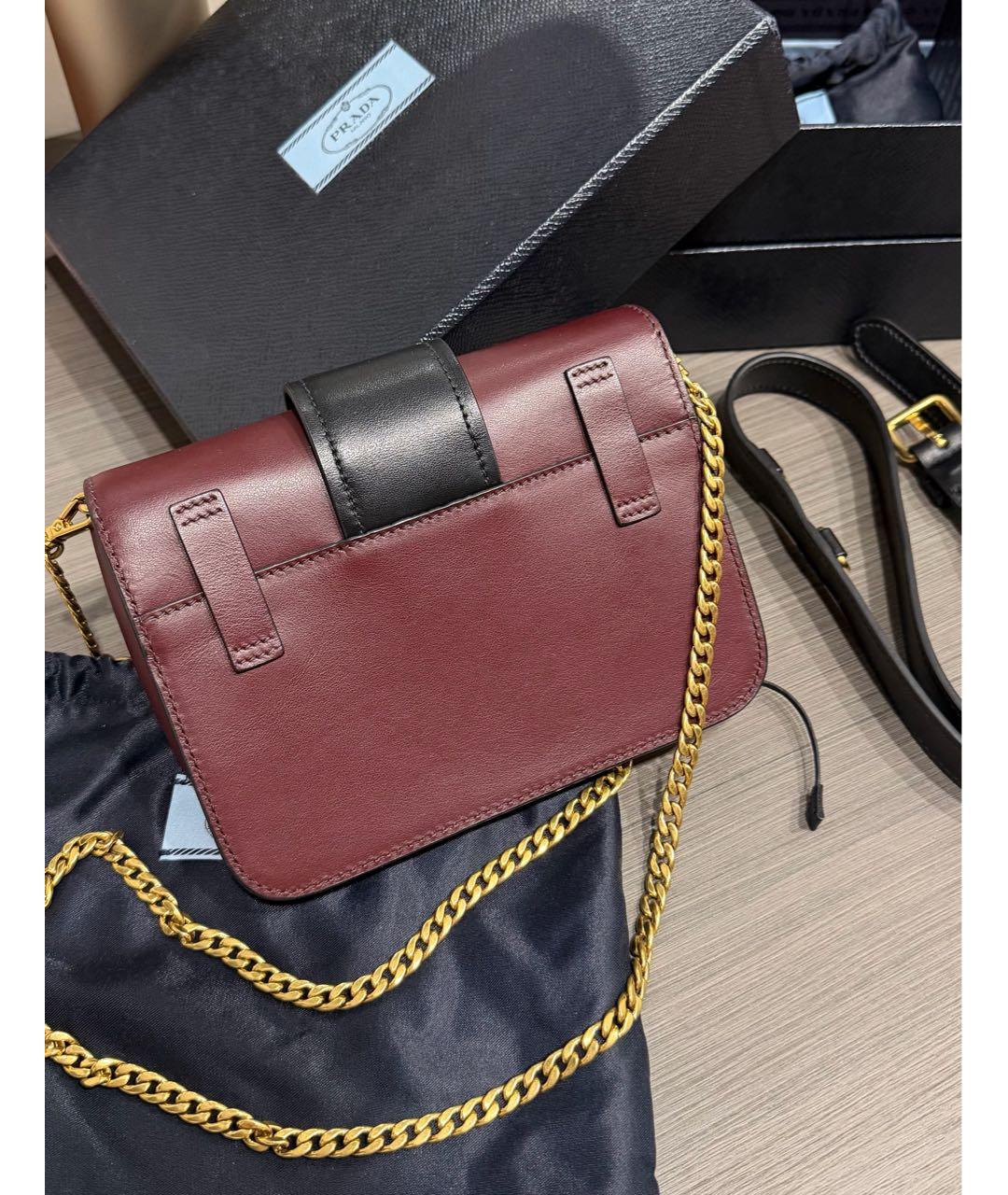 PRADA Бордовая кожаная поясная сумка, фото 3