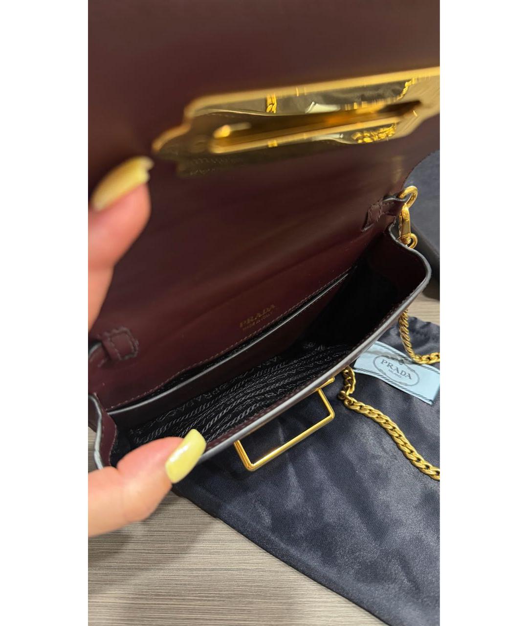 PRADA Бордовая кожаная поясная сумка, фото 4