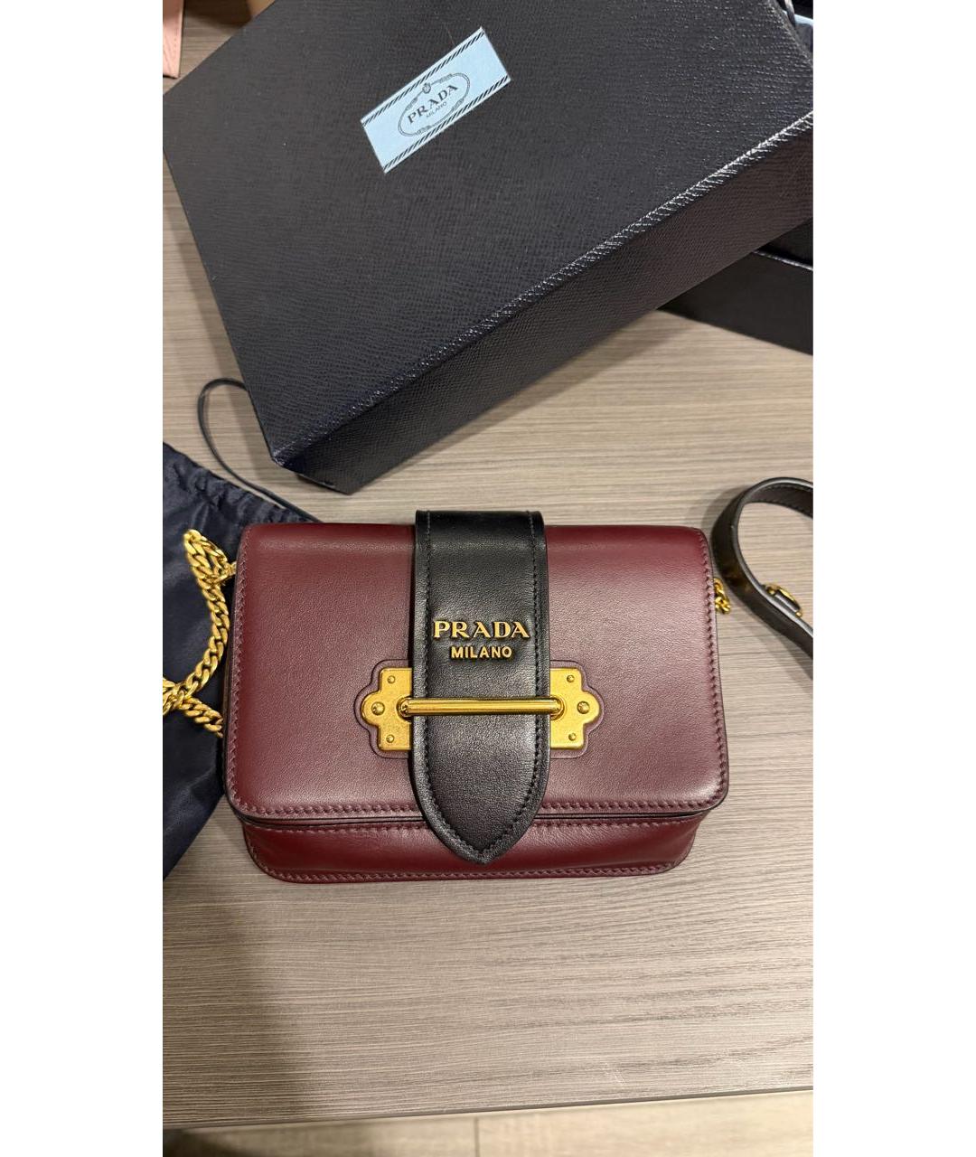 PRADA Бордовая кожаная поясная сумка, фото 5