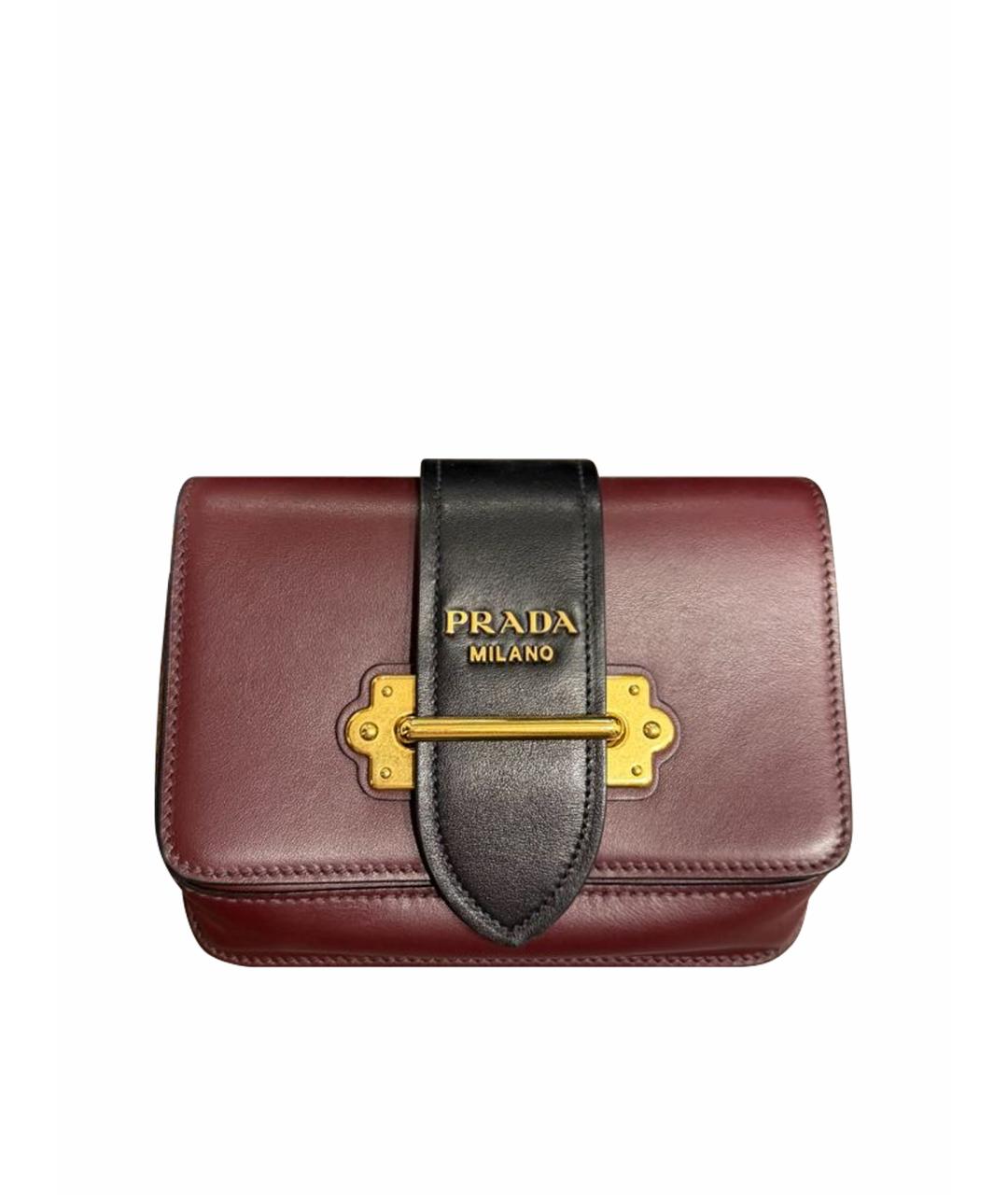 PRADA Бордовая кожаная поясная сумка, фото 1