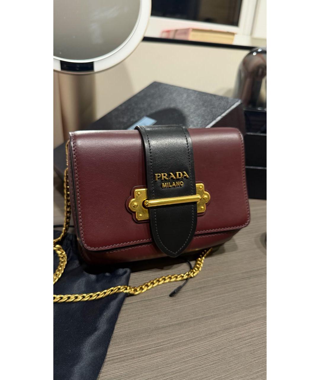 PRADA Бордовая кожаная поясная сумка, фото 2