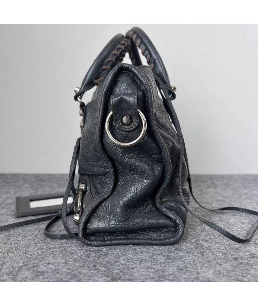 BALENCIAGA Черная кожаная сумка тоут, фото 2