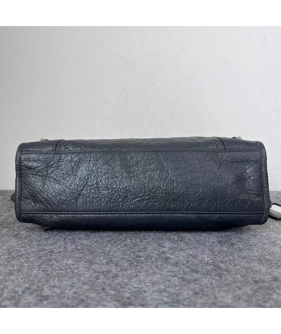 BALENCIAGA Черная кожаная сумка тоут, фото 5