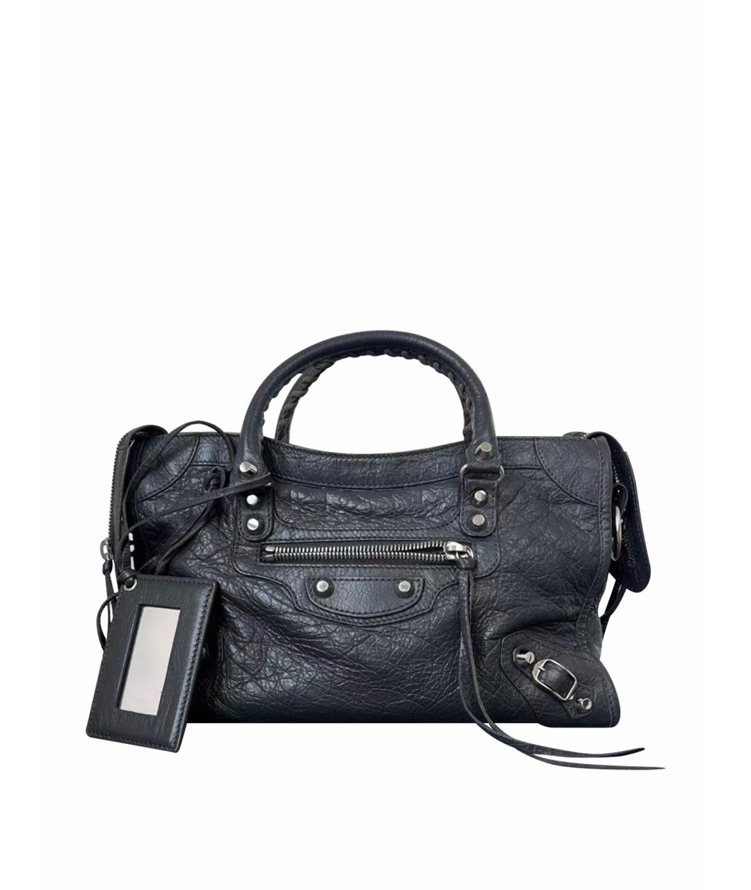 BALENCIAGA Черная кожаная сумка тоут, фото 1