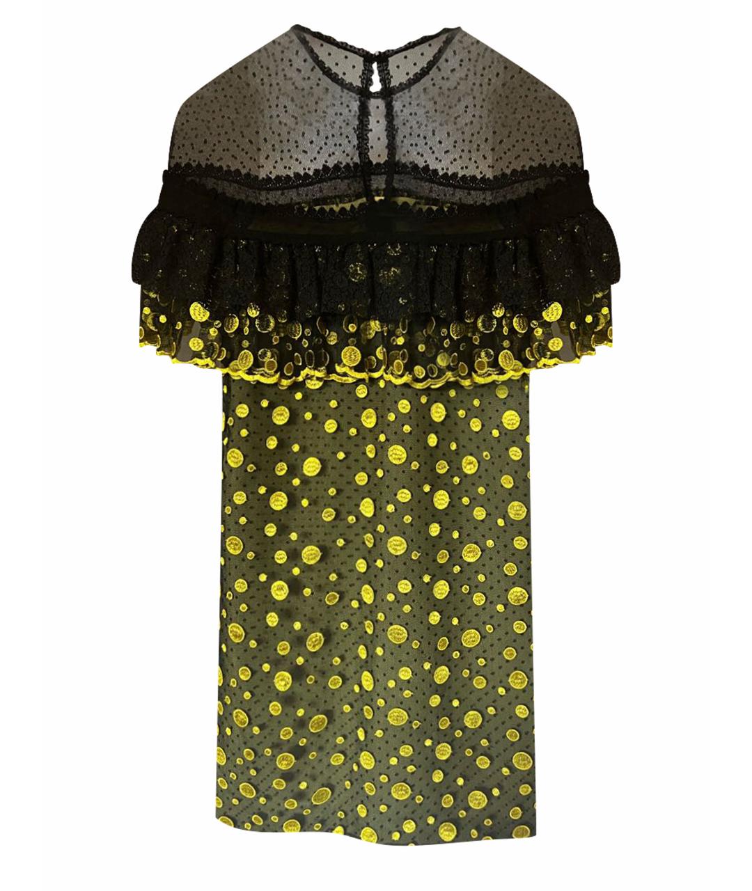 COSTARELLOS Желтое креповое коктейльное платье, фото 1