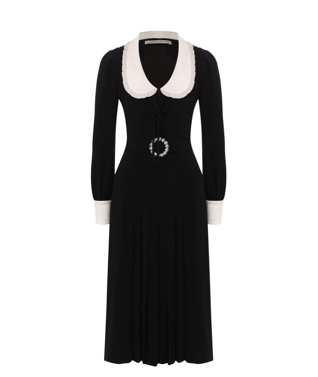 ALESSANDRA RICH Черное шелковое вечернее платье, фото 1