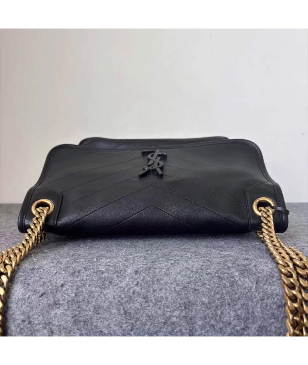 SAINT LAURENT Черная кожаная сумка тоут, фото 5