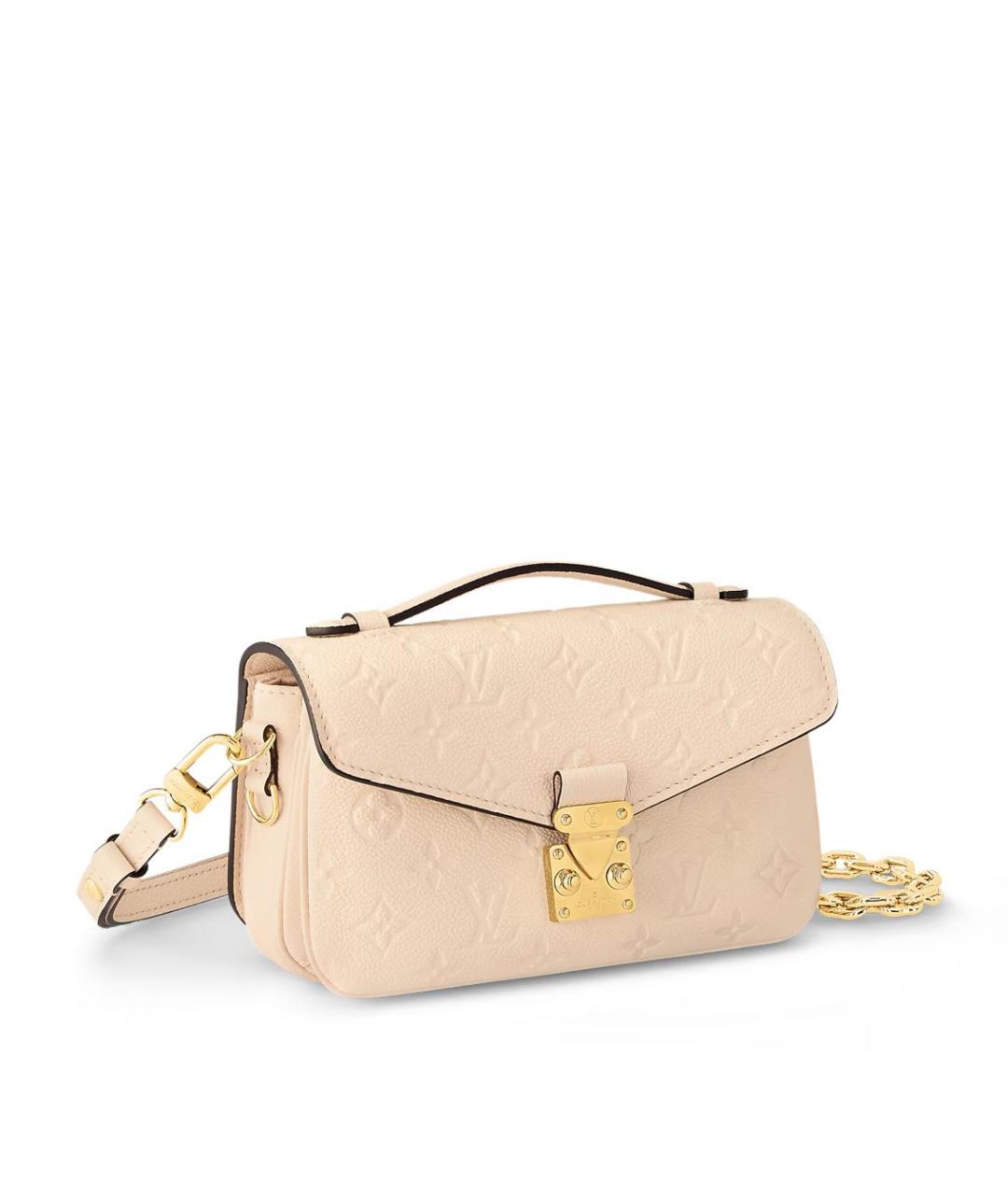 LOUIS VUITTON Бежевая кожаная сумка через плечо, фото 2