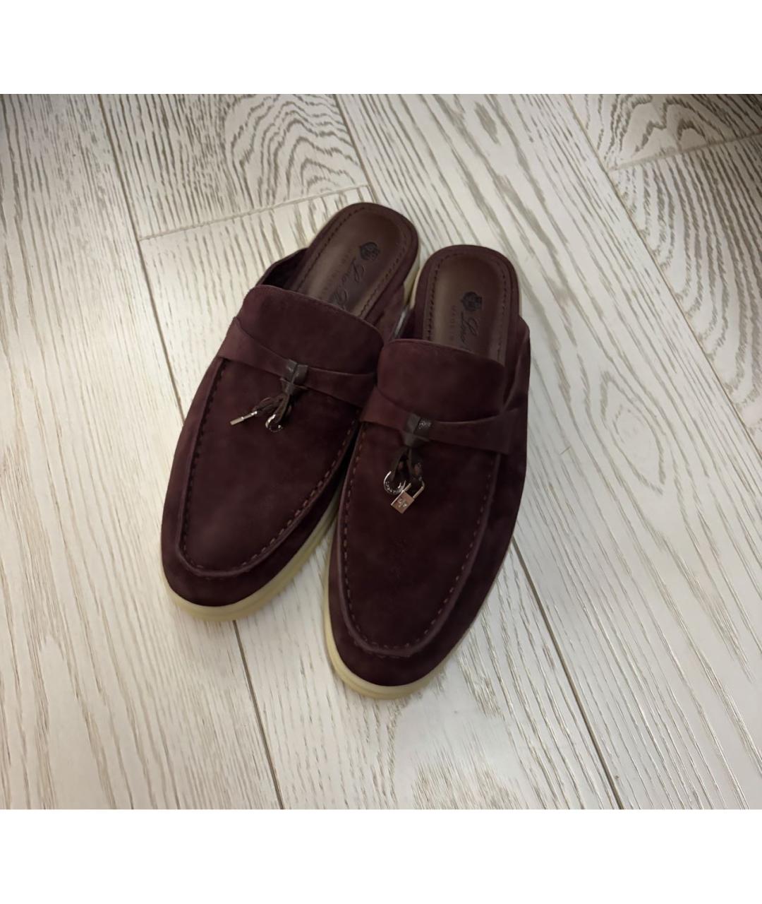 LORO PIANA Фиолетовые замшевые мюли, фото 2