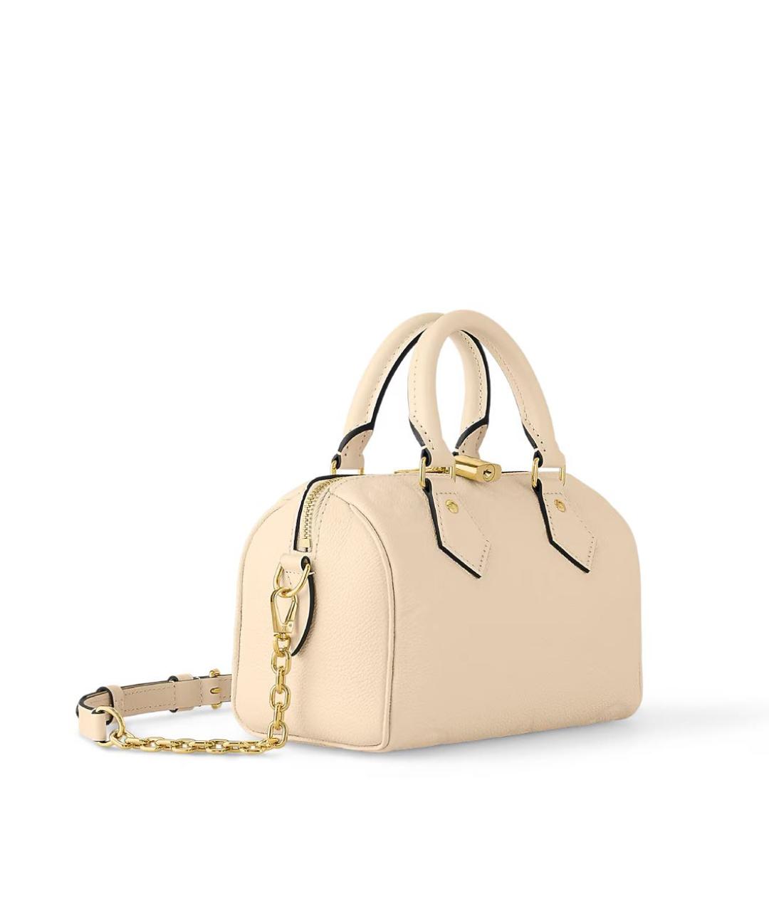 LOUIS VUITTON Бежевая кожаная сумка с короткими ручками, фото 2