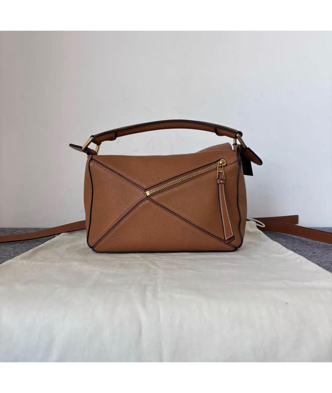 LOEWE Коричневая кожаная сумка через плечо, фото 2