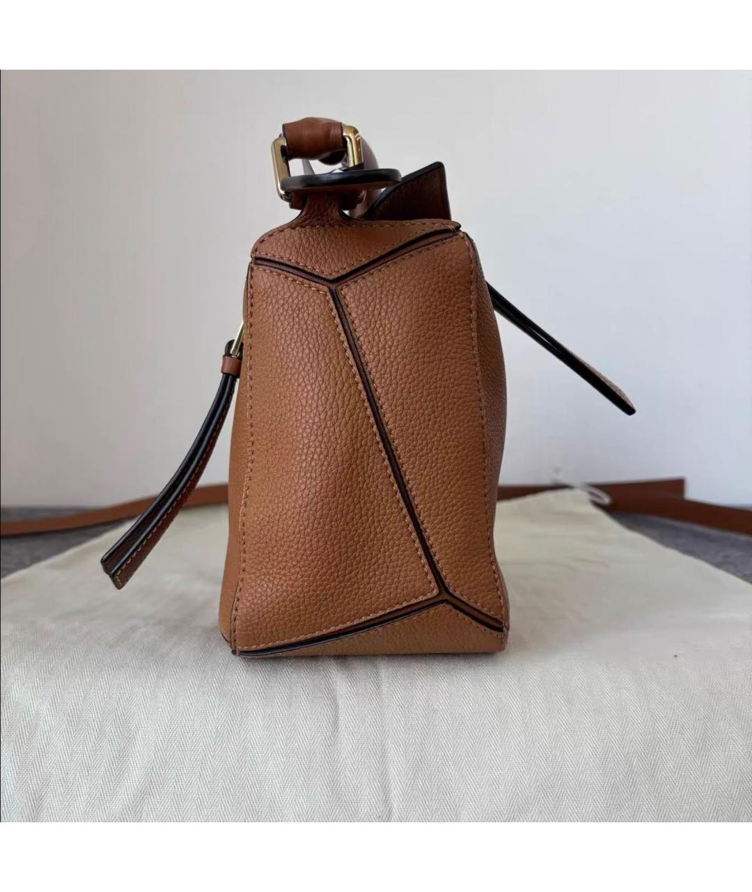 LOEWE Коричневая кожаная сумка через плечо, фото 3