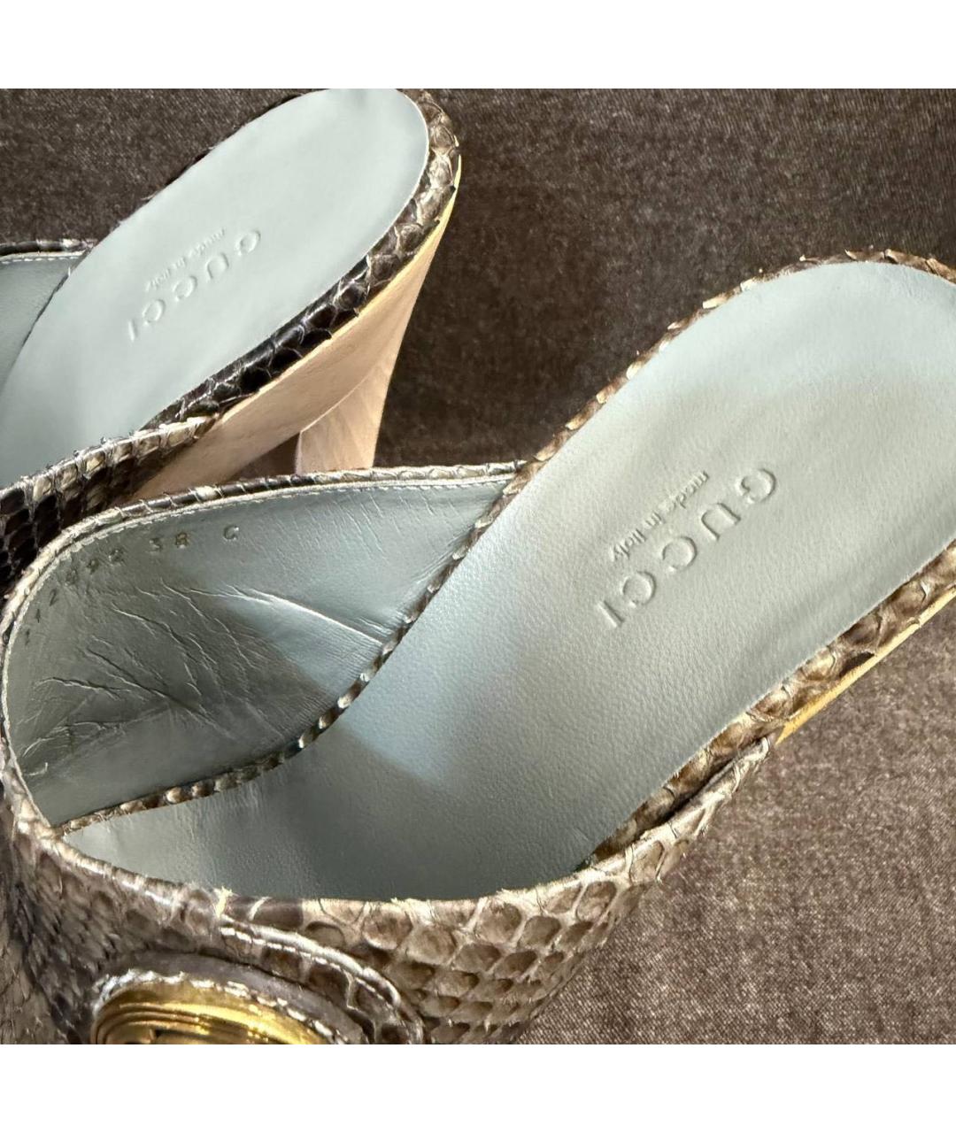 GUCCI Коричневые кожаные туфли, фото 4
