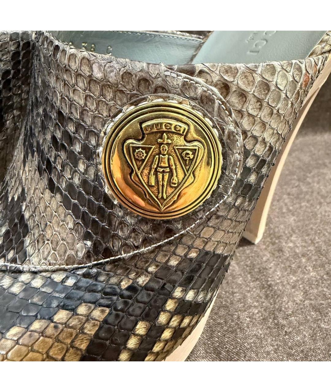GUCCI Коричневые кожаные туфли, фото 5