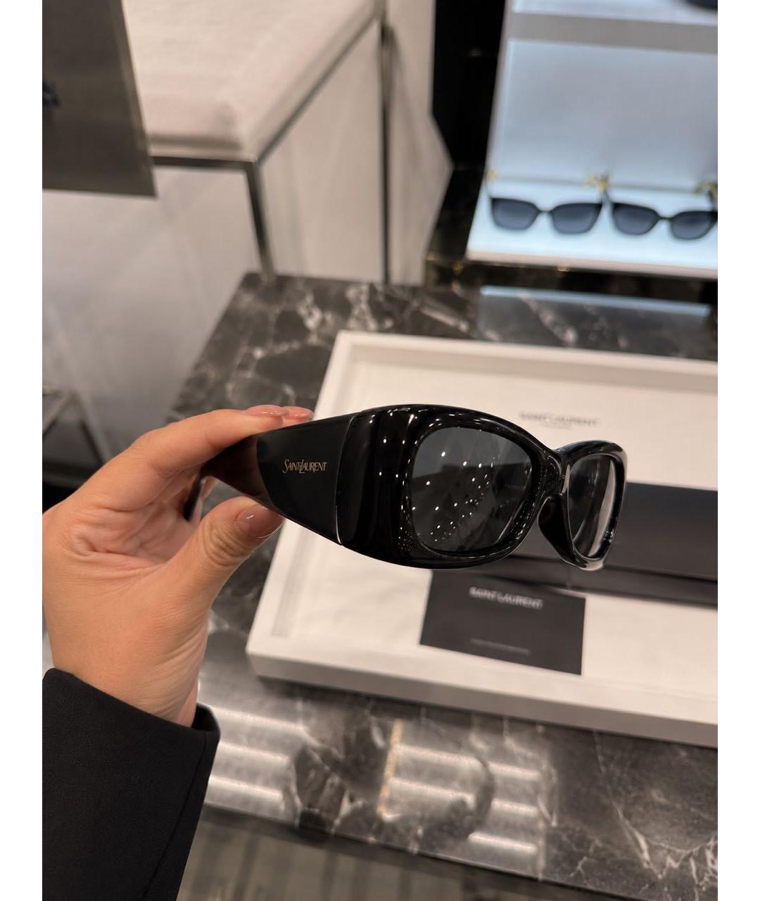 SAINT LAURENT Черные пластиковые солнцезащитные очки, фото 6