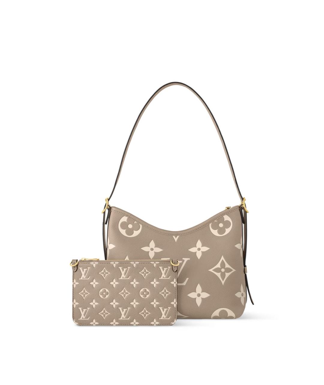 LOUIS VUITTON Бежевая кожаная сумка через плечо, фото 6
