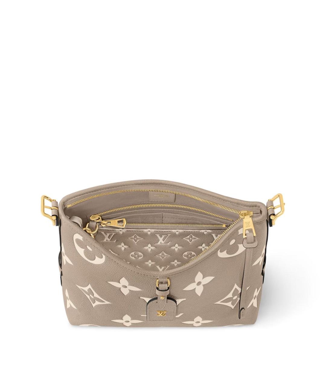 LOUIS VUITTON Бежевая кожаная сумка через плечо, фото 4