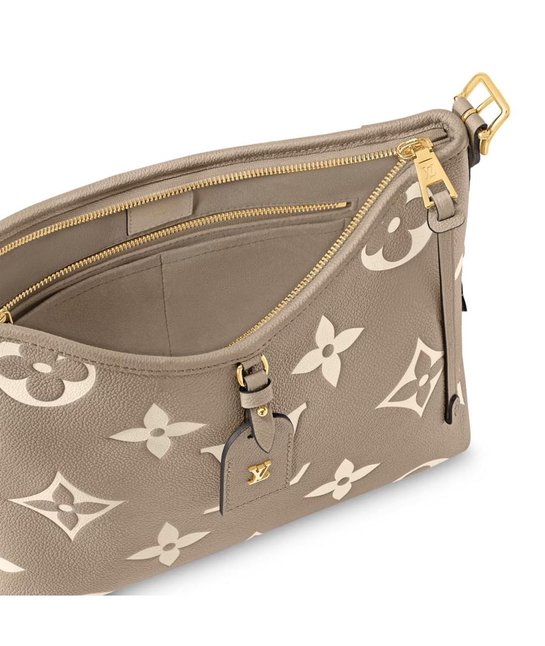 LOUIS VUITTON Бежевая кожаная сумка через плечо, фото 2