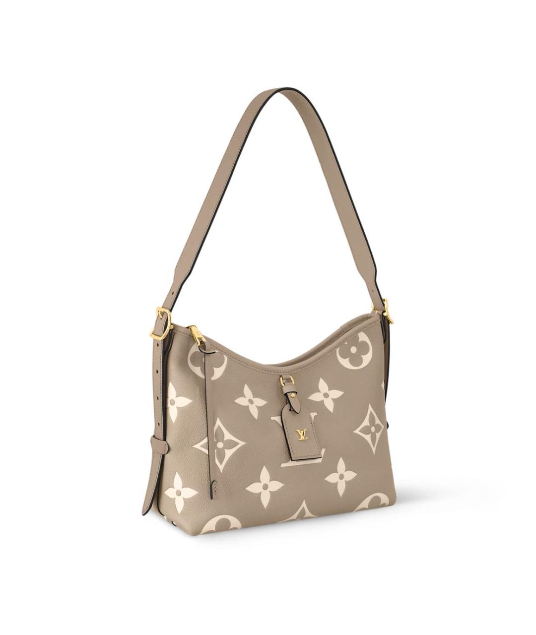 LOUIS VUITTON Бежевая кожаная сумка через плечо, фото 3