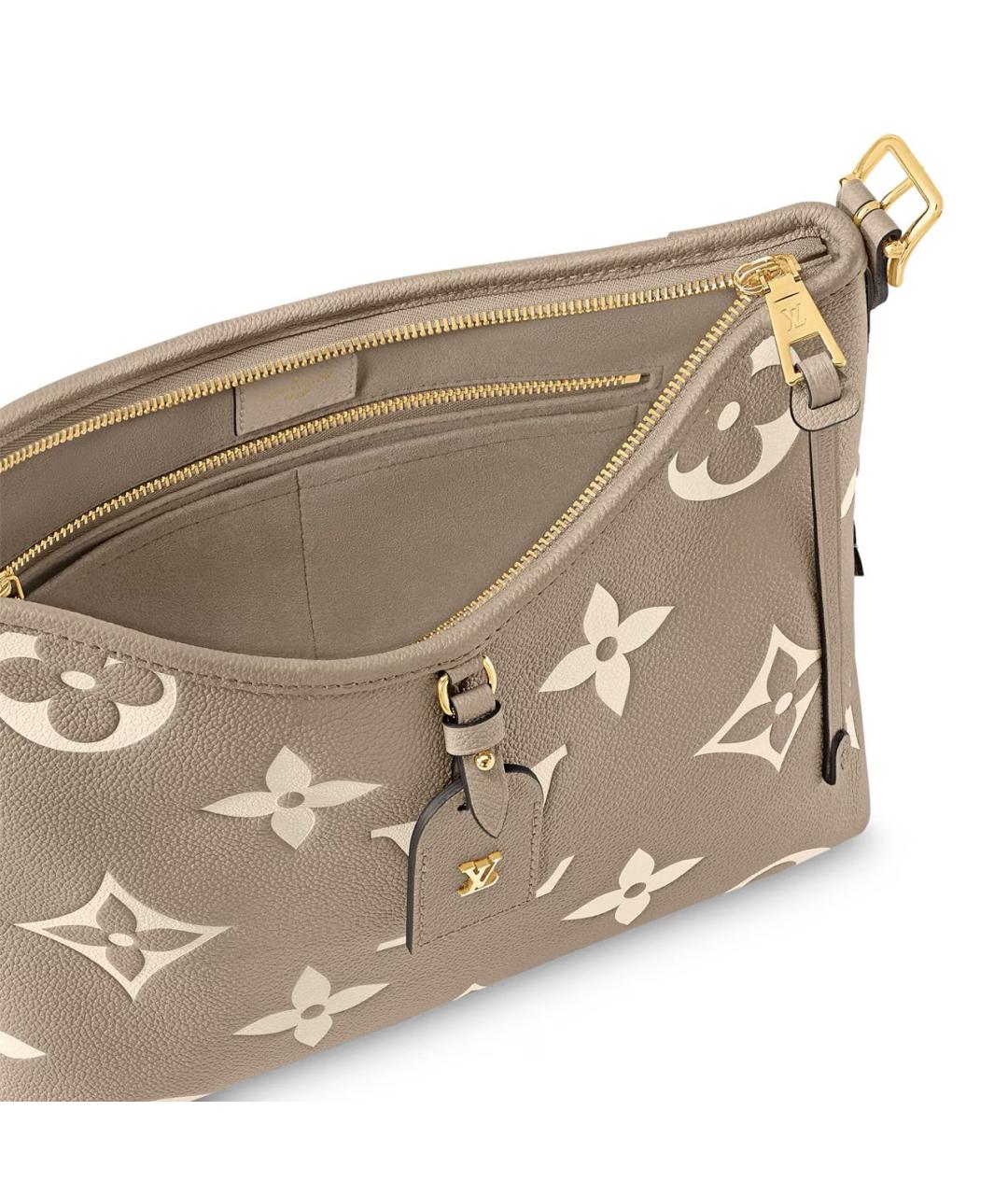 LOUIS VUITTON Бежевая кожаная сумка через плечо, фото 5