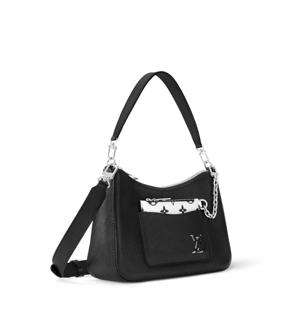 LOUIS VUITTON Черная кожаная сумка через плечо, фото 2