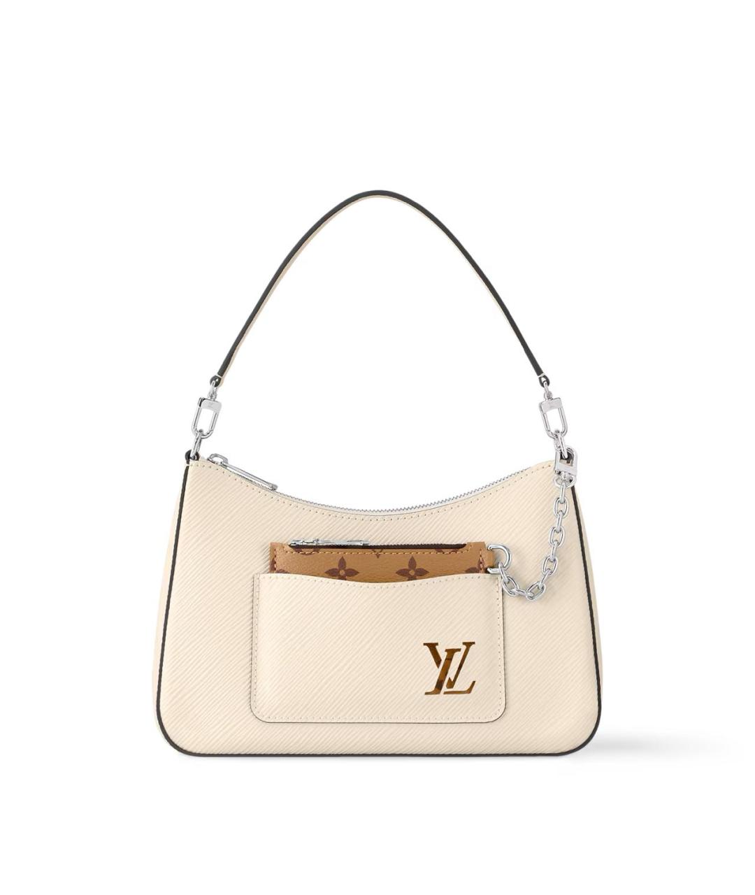 LOUIS VUITTON Бежевая кожаная сумка через плечо, фото 1