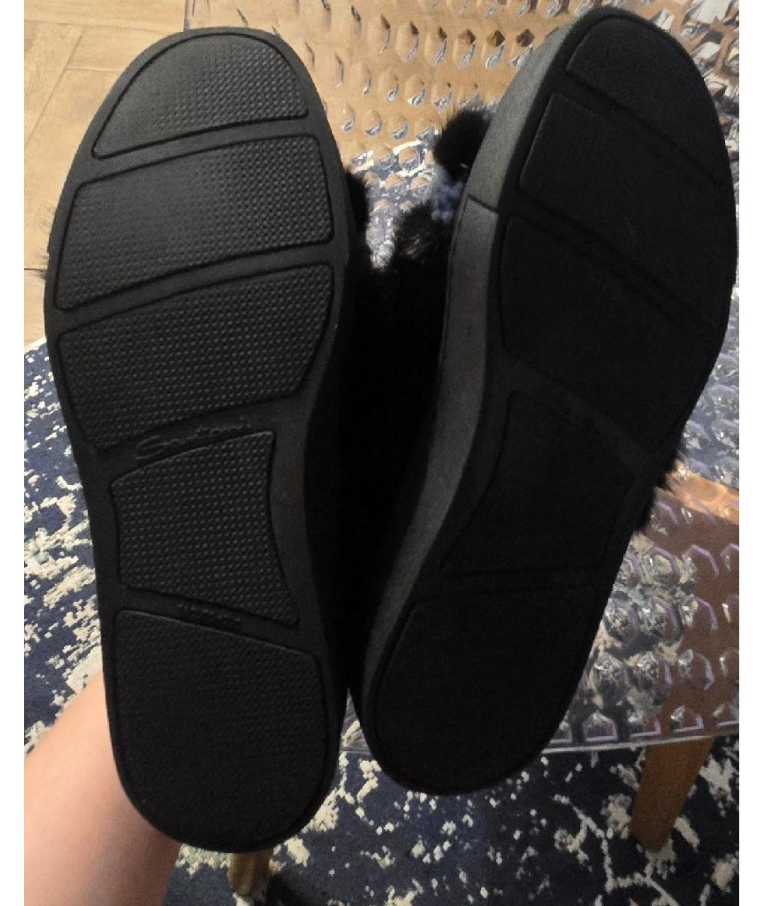 SANTONI Черные кожаные кеды, фото 7