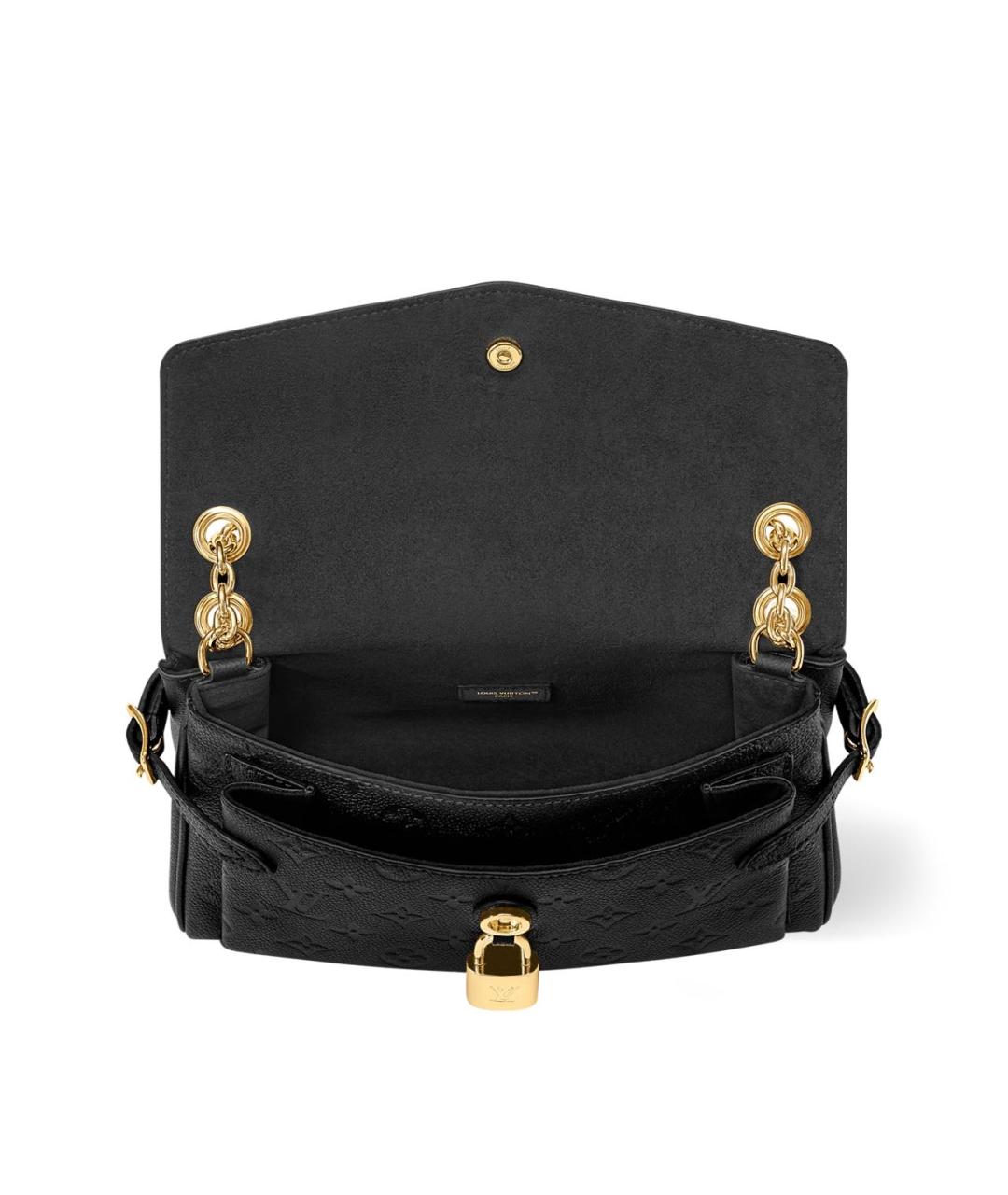 LOUIS VUITTON Черная кожаная сумка через плечо, фото 3