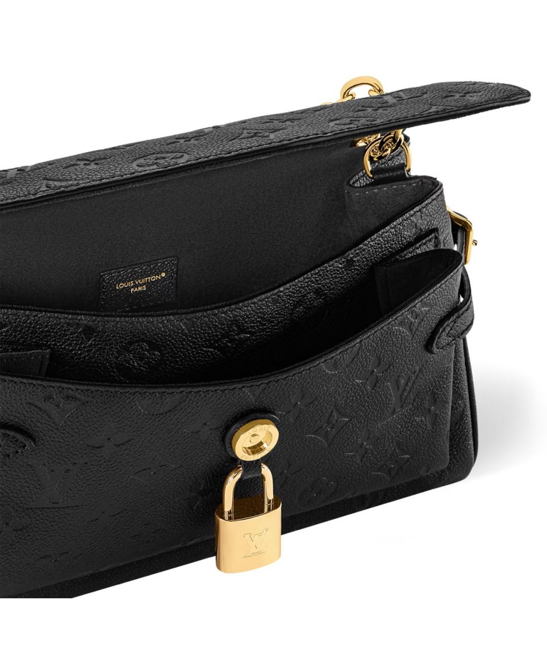 LOUIS VUITTON Черная кожаная сумка через плечо, фото 4