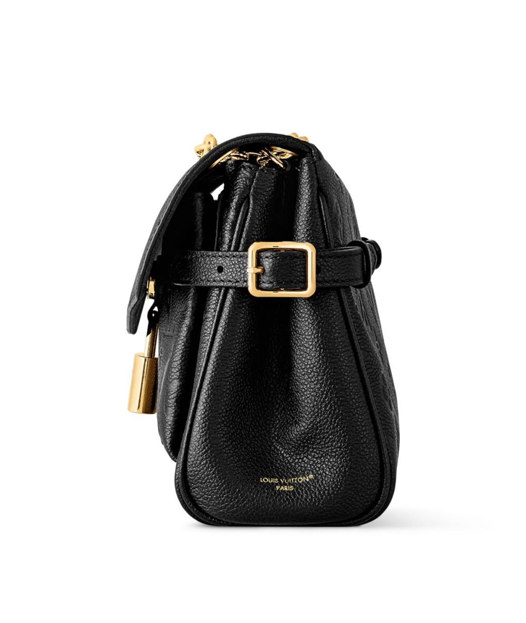 LOUIS VUITTON Черная кожаная сумка через плечо, фото 6