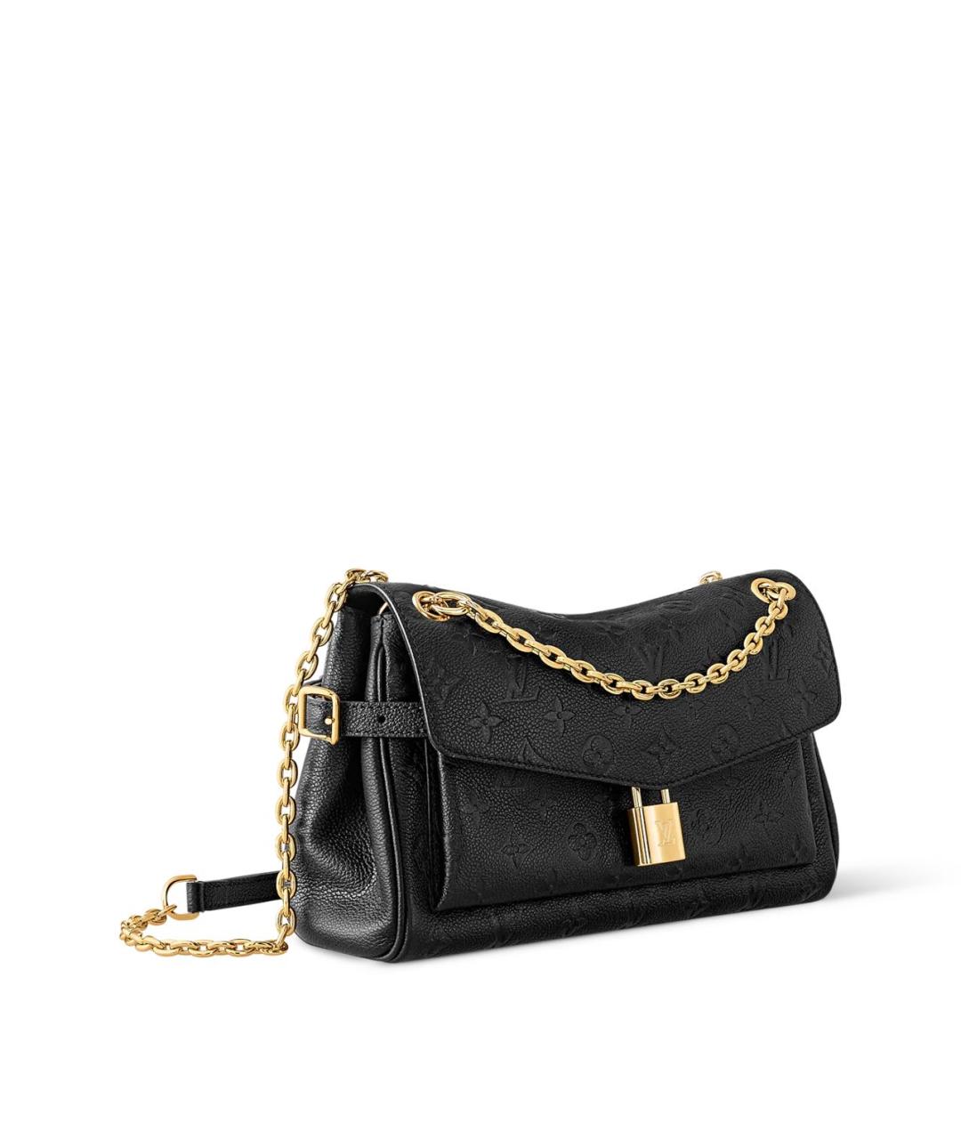 LOUIS VUITTON Черная кожаная сумка через плечо, фото 2