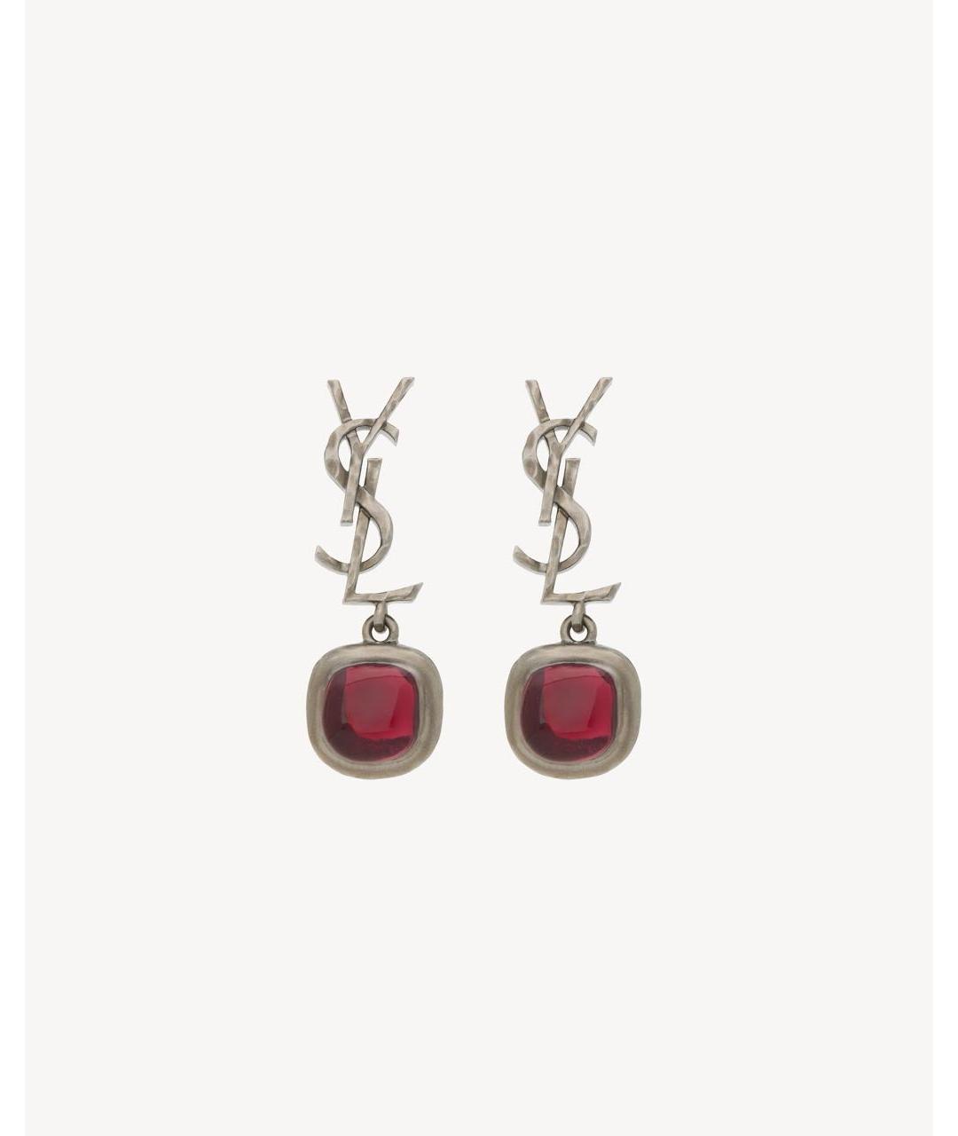 SAINT LAURENT Серебряные латунные серьги, фото 6