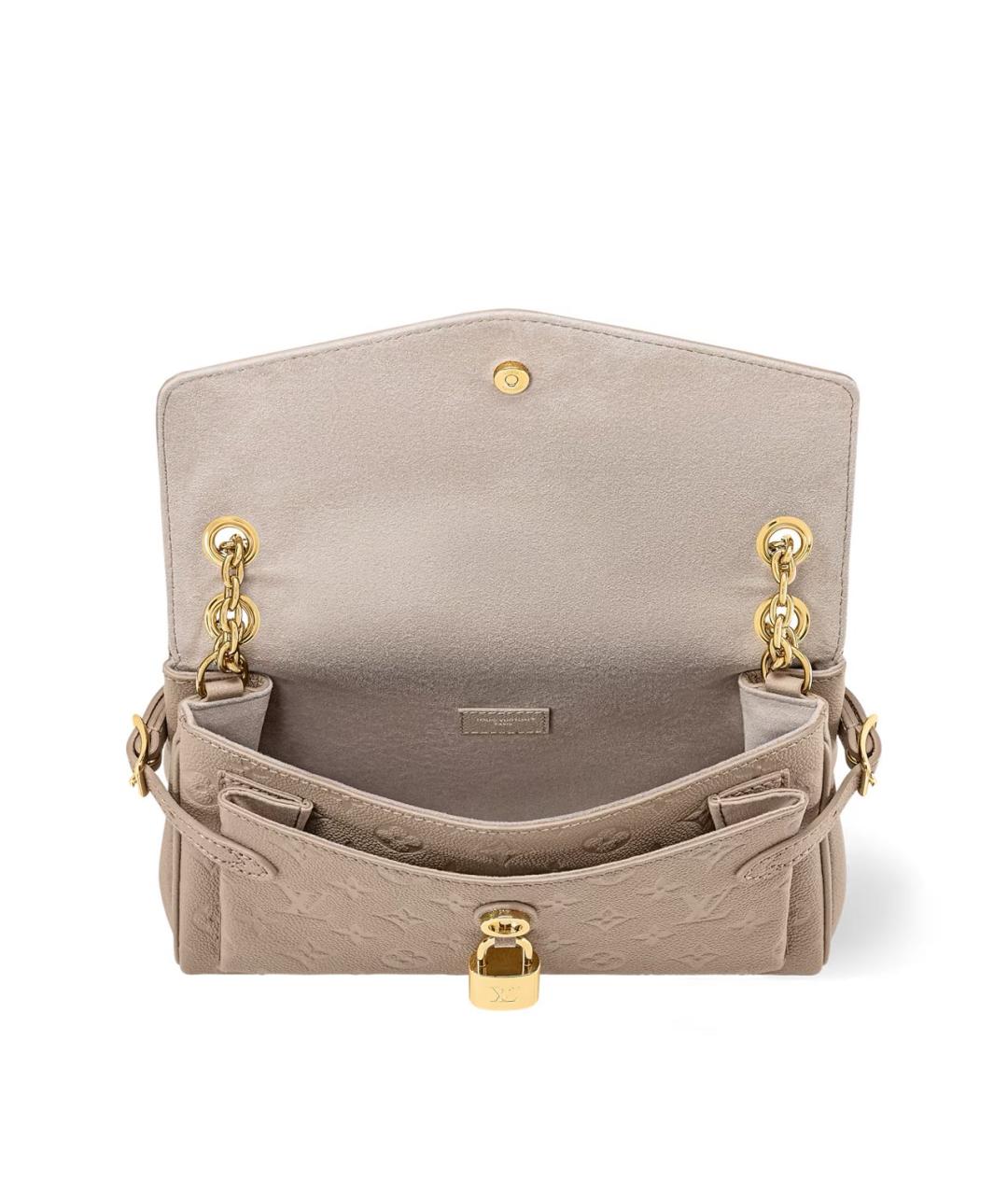 LOUIS VUITTON Бежевая кожаная сумка через плечо, фото 3