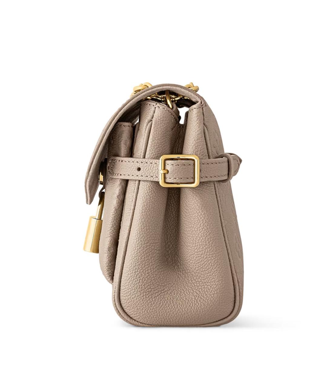 LOUIS VUITTON Бежевая кожаная сумка через плечо, фото 6