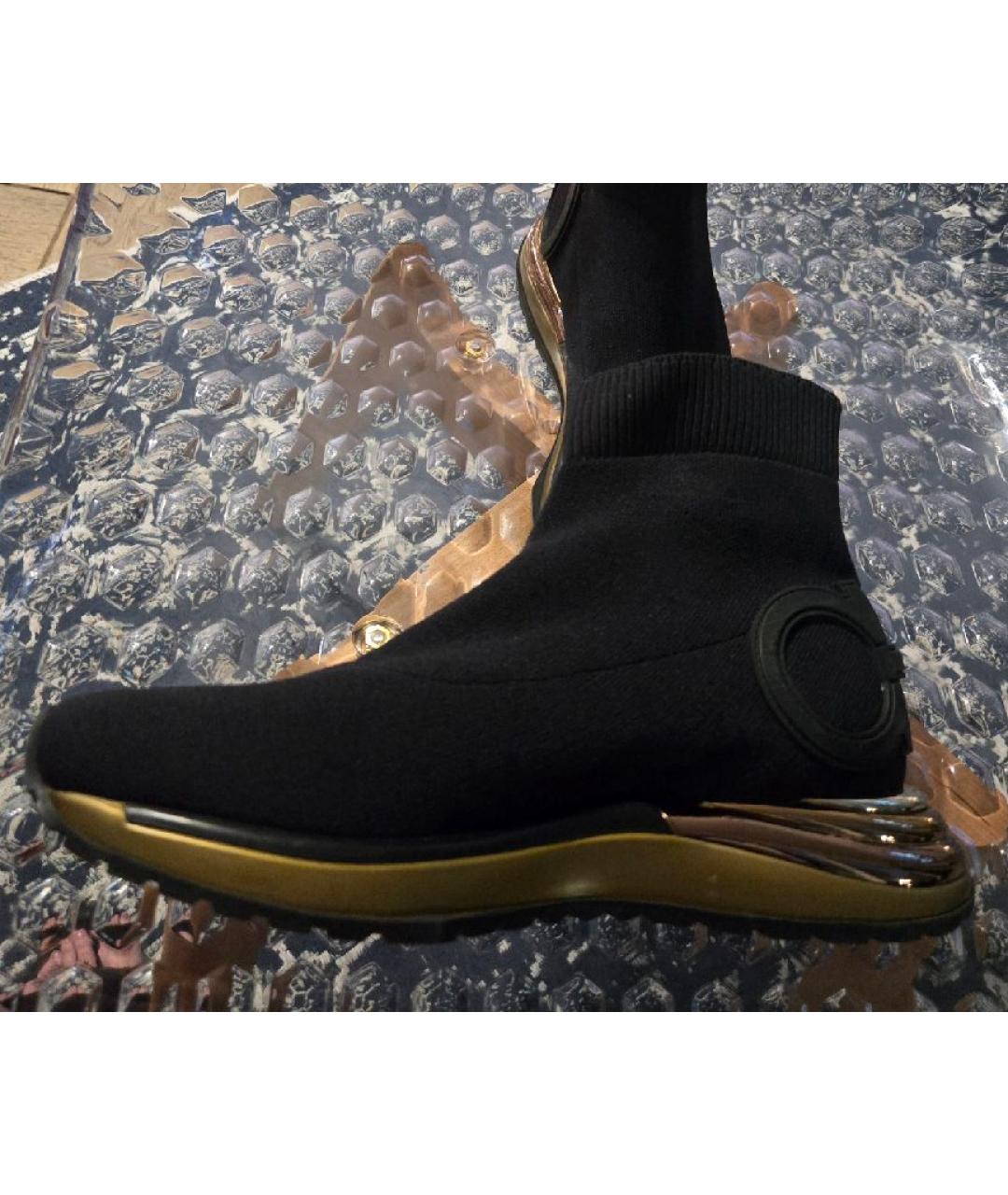 FERRAGAMO Черные текстильные кроссовки, фото 6