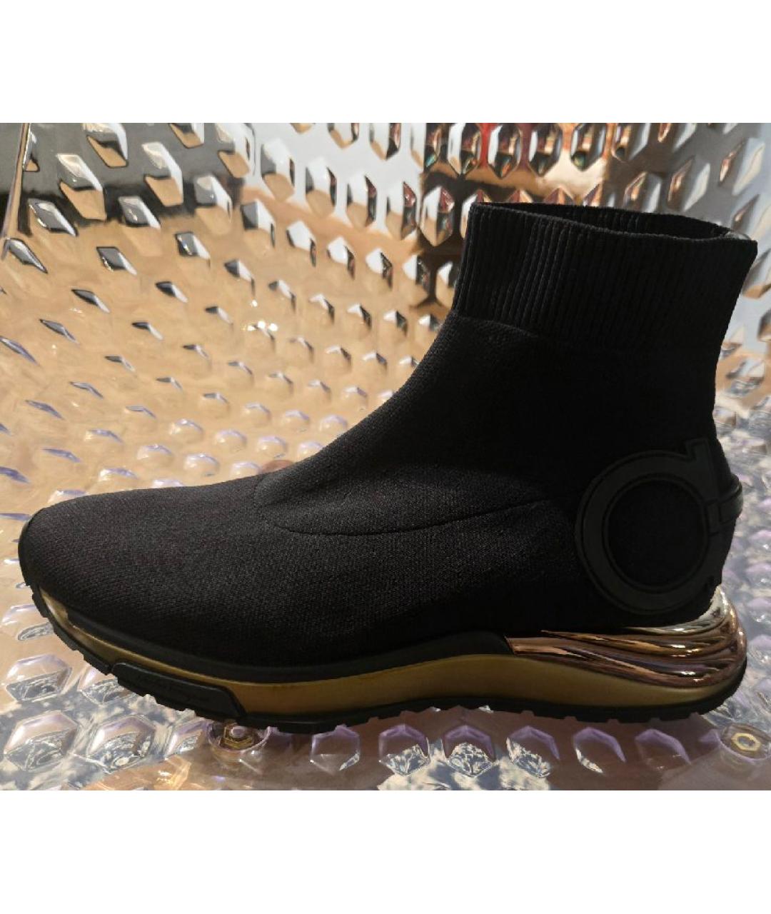 FERRAGAMO Черные текстильные кроссовки, фото 3