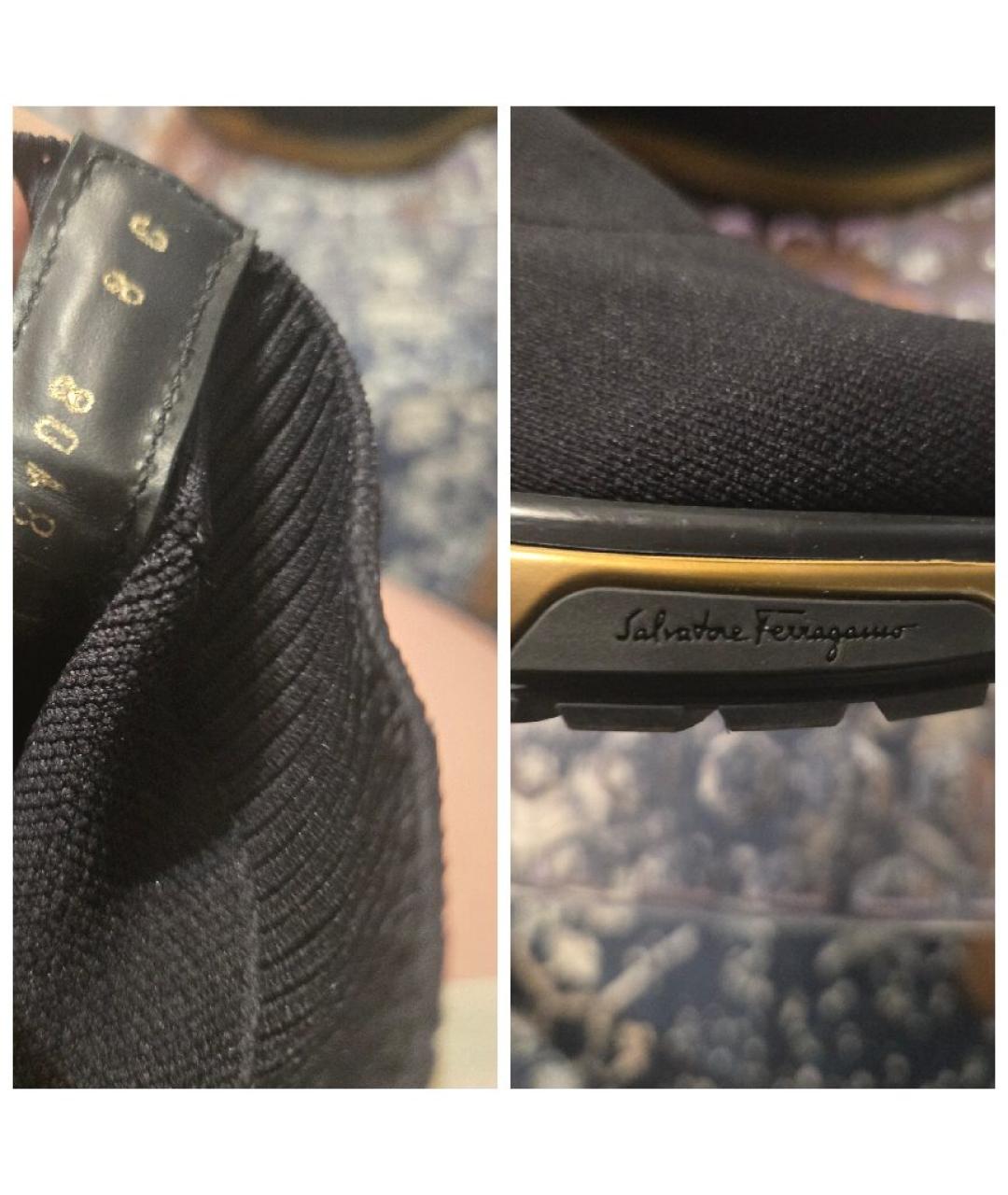 FERRAGAMO Черные текстильные кроссовки, фото 7